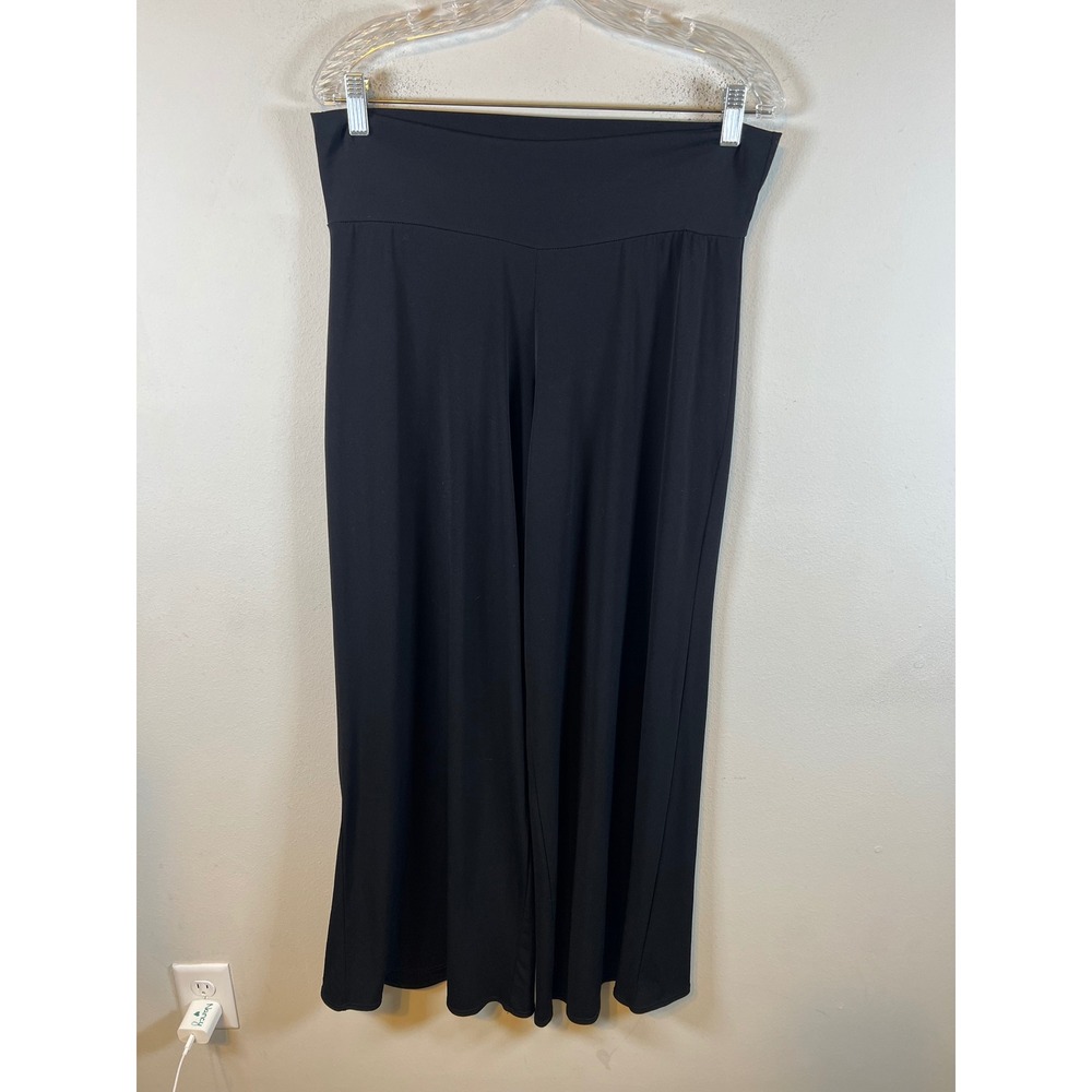 Clara Sunwoo Womens Wide Leg Pants Pull On High Waist Black L